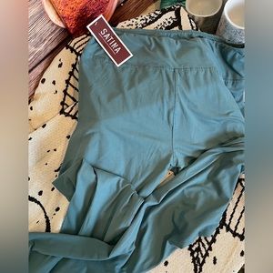 NWT Satina Yoga Leggings Plus Size XL-XXL Blue Pilates Gym Lounging Comfort